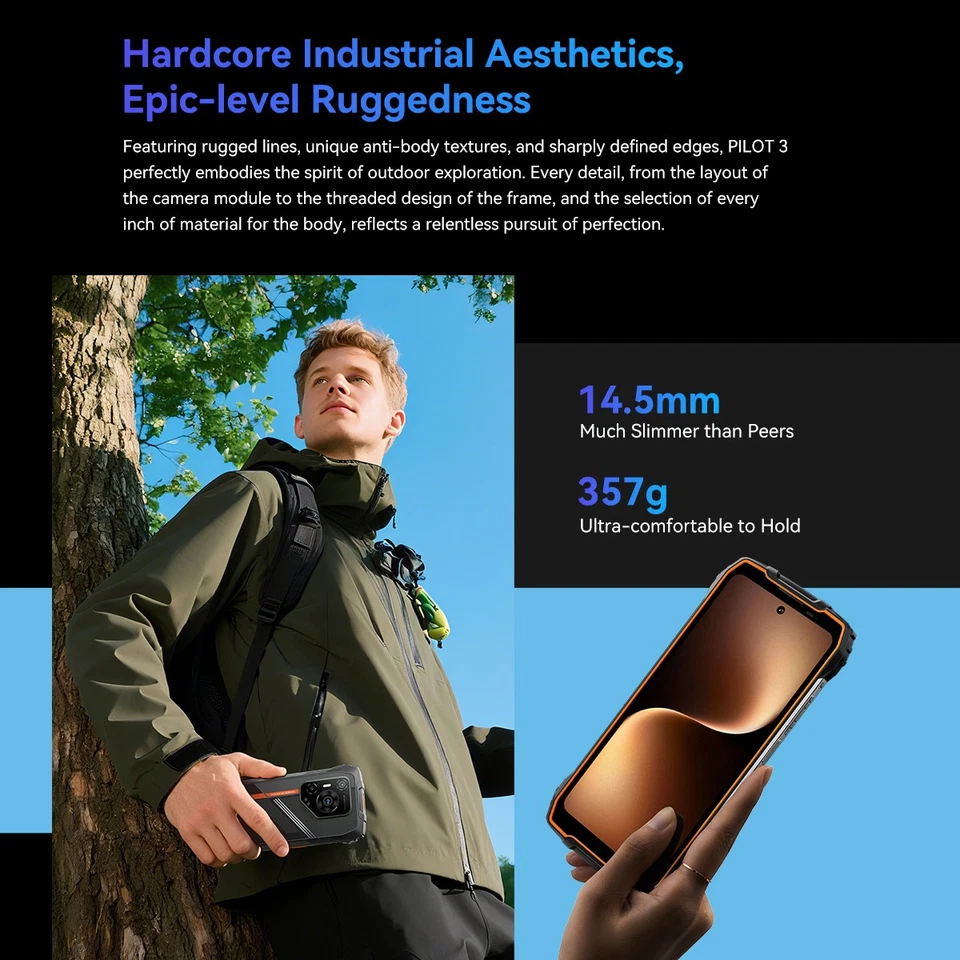 Blackview OSCAL PILOT 3 AI 5G Rugged Smartphone 36GB+256GB Android 15 NFC 120Hz - Image 4 of 4