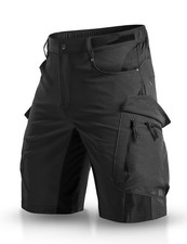 Men's Hiking Cargo Shorts Waterproof Water Resistant Black 4 Way Stretch 6