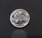 Hand Engraved Buffalo Nickel –Hungry Angler Fish w/ Emerald Lure -Black Seadevil