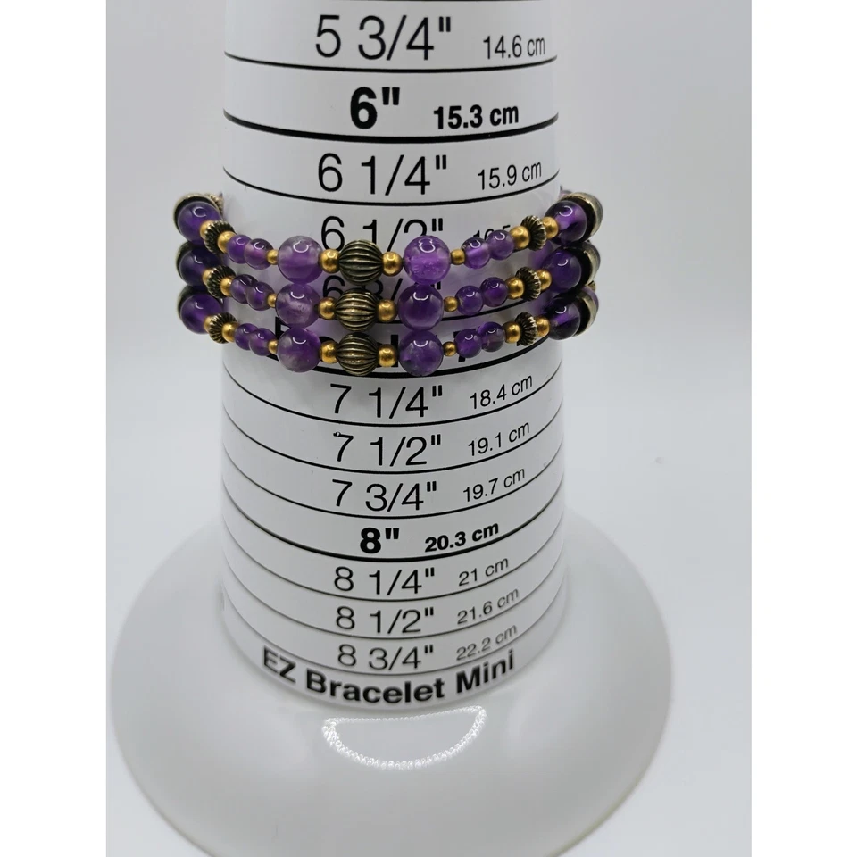 Pulsera de palanca de amatista firmada por Shube vintage talla 6 3/4 Foto 4 de 4