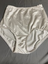Vanity Fair M Nylon Spandex Sissy Granny Underwear Panties White