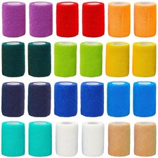 Versatile Vet Wrap - 3in x 5yd Self-Adherent Bandages in 12 Colors, 24 Rolls
