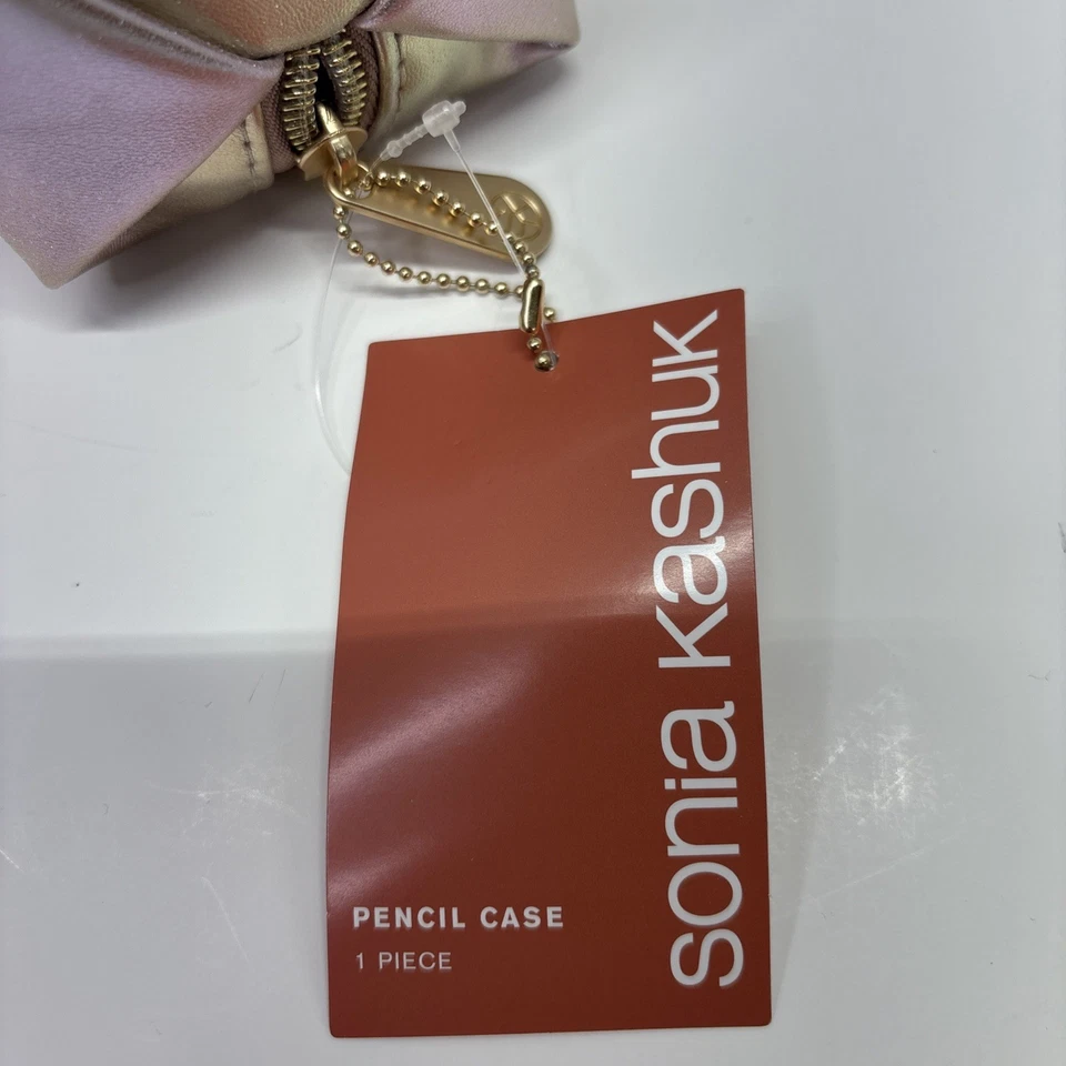Estuche para lápices Sonia Kashuk para mujer oro rosa maquillaje escolar Foto 4 de 4