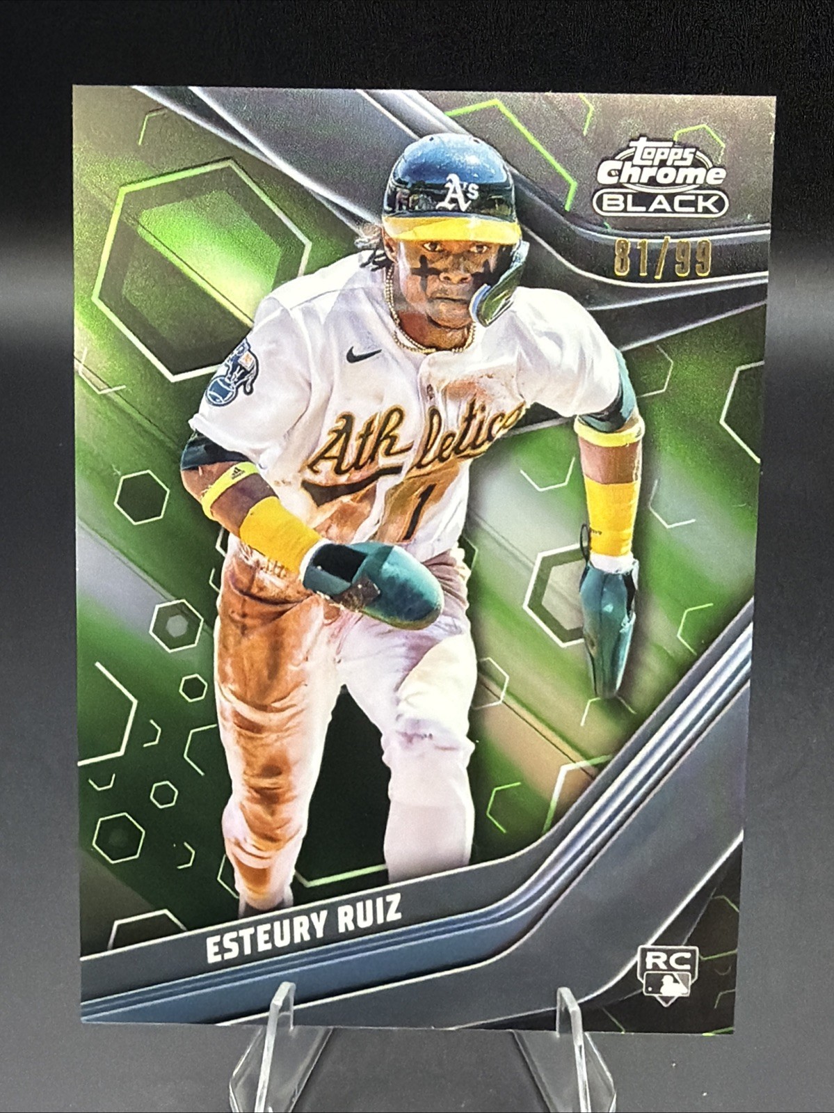 2023 Topps Chrome Black - Esteury Ruiz #47 Green Refractor /99 (RC)