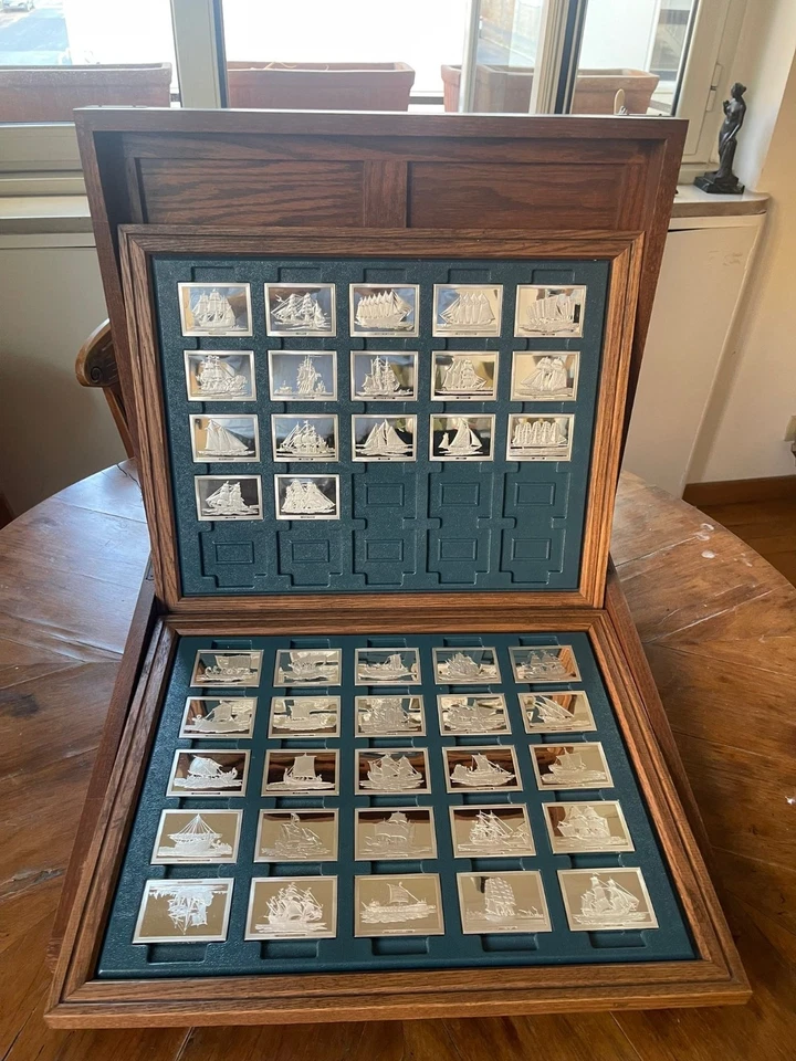 Franklin Mint Sailing Ships of History, 42 Silver .925 ingots (1973) - Immagine 3 di 4