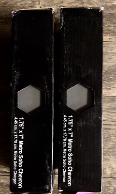 2 Boxes Matte Grey Porcelain Tiles 1.75 in. x 7 in. / 4.45 cm. x 17.78 cm.