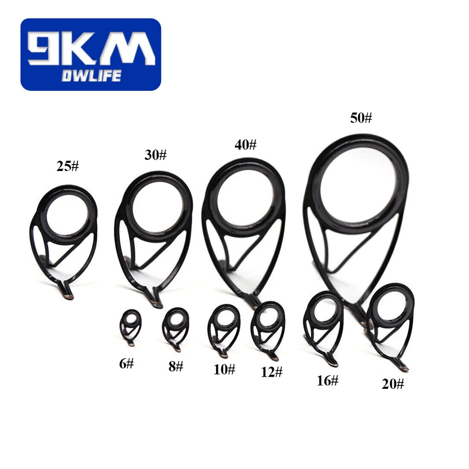 Guía de caña de pescar de 9 km 10 piezas ~ 120 piezas Kit de reparación de caña de anillo de cerámica de acero inoxidable Foto 2 de 4