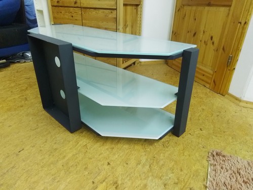 TV Rack Phonomöbel Metall/Glas 127cm Breite × 50cm Höhe × 52cm Tiefe - Bild 4 von 6