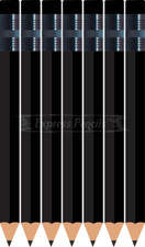 48 Black matte Half mini short Golf Hexagon 2 Pencils-USA-ExpressPencilsTM