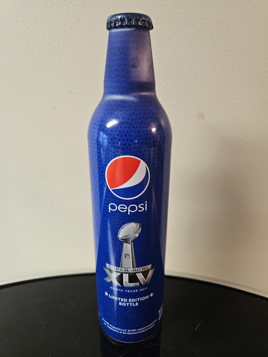 Limited Edition PEPSI Super Bowl XLV 16 oz. Aluminum Bottle Full
