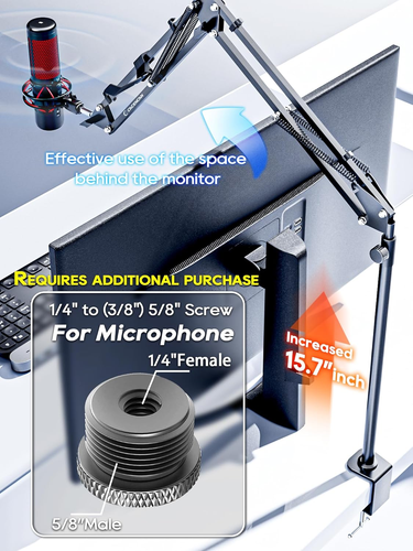 Overhead Camera Mount, 5Lb Horizontal Load-Bearing, 360° Adjustable Camera Stand - Picture 8 of 8