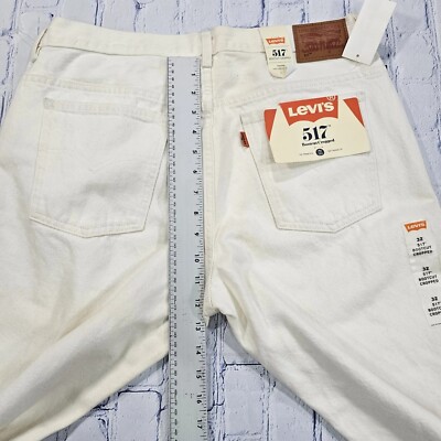 Levis Jeans Orange Tag 517 Bootcut Crop Kick Flare Ivory Off White