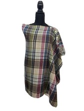 Earth Squared Poncho Wool Tweed Wrap Plaid Scotland One Size Fair Trade New