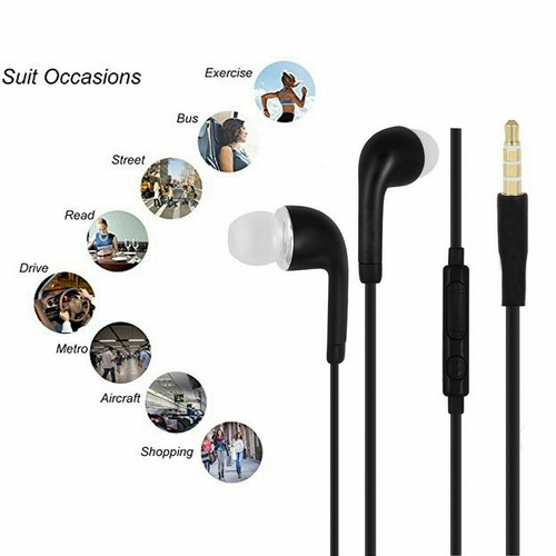 New Samsung Galaxy Handsfree Headphones Earphones PHF Earbud with Mic EHS64AVFBE - Picture 3 of 9