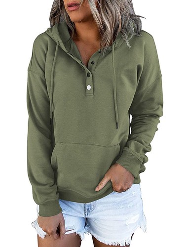 Damen-Sweatshirt Mit Kapuze Warmes Winteroberteil Pullover Bluse < - Bild 10 von 21