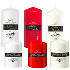 6Pack Pillar Unscented Wax Candles Combo 3Pack 2.8" x 6" & 3Pack 2.8" x 3"