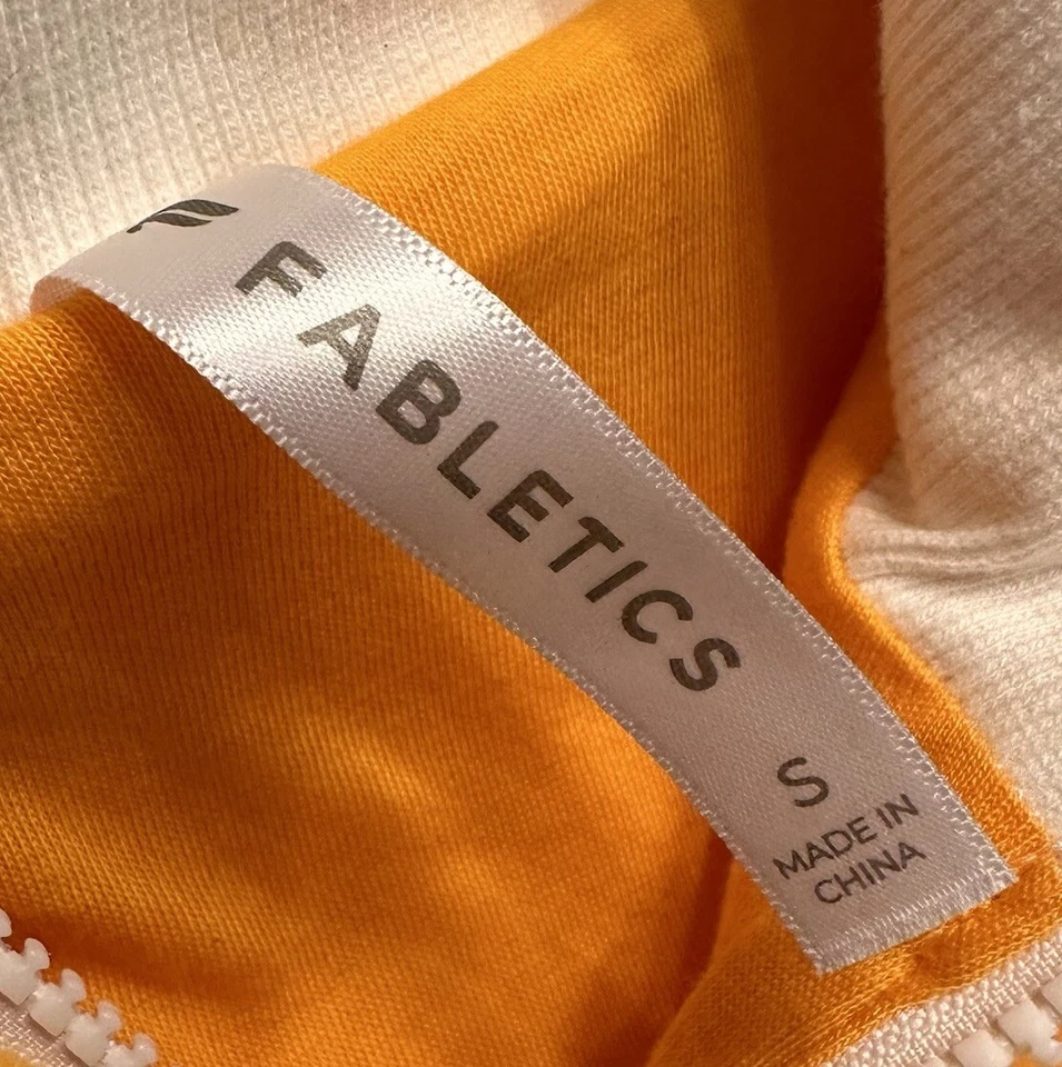 Pullover Fabletics Mallory polar para mujer talla pequeña amarillo 1/4 cremallera chaqueta Foto 3 de 4