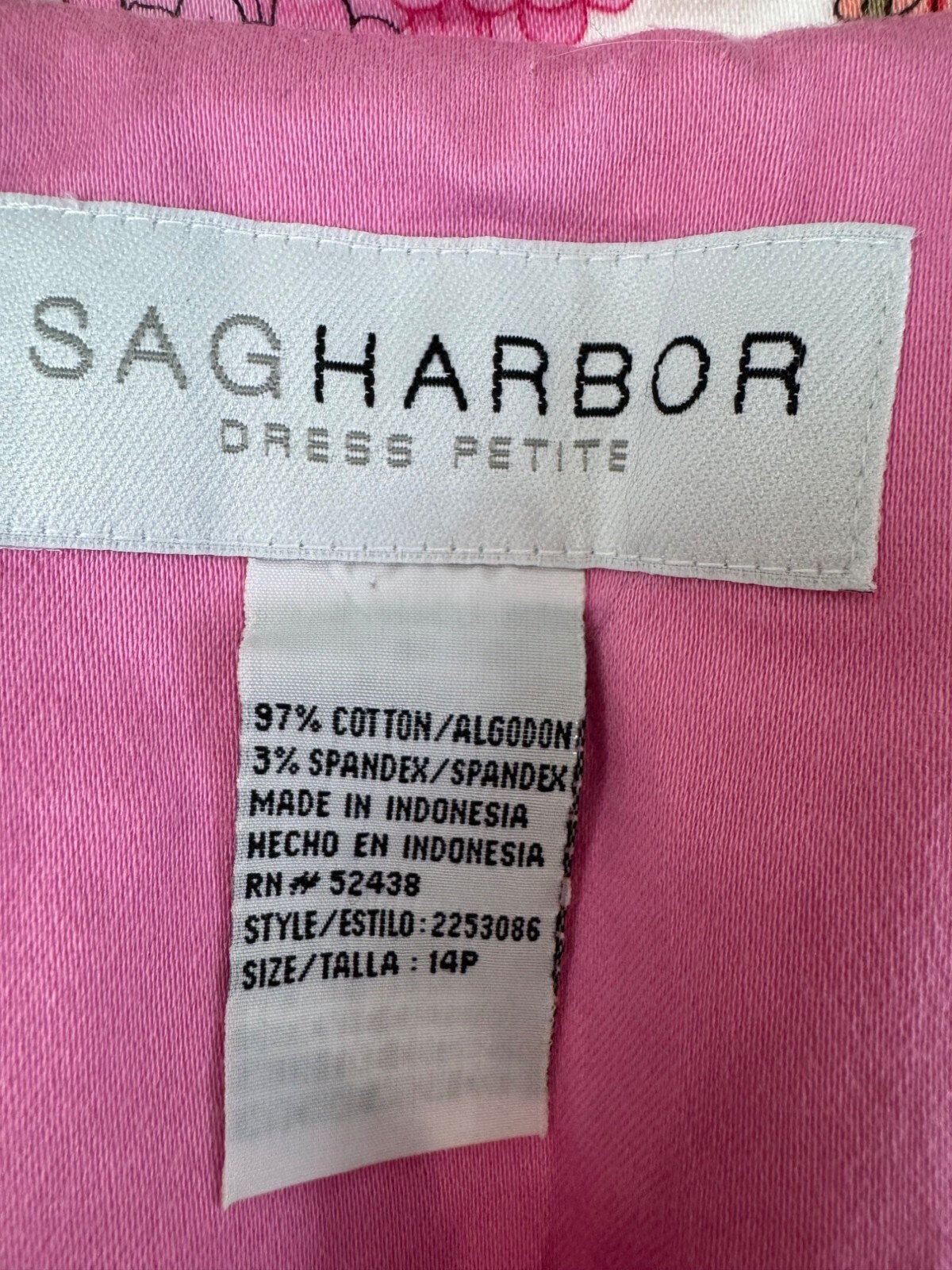 Sag Harbor Petite Floral Vest 14P Pink Orange Button Front Vest Vintage Spring image 8