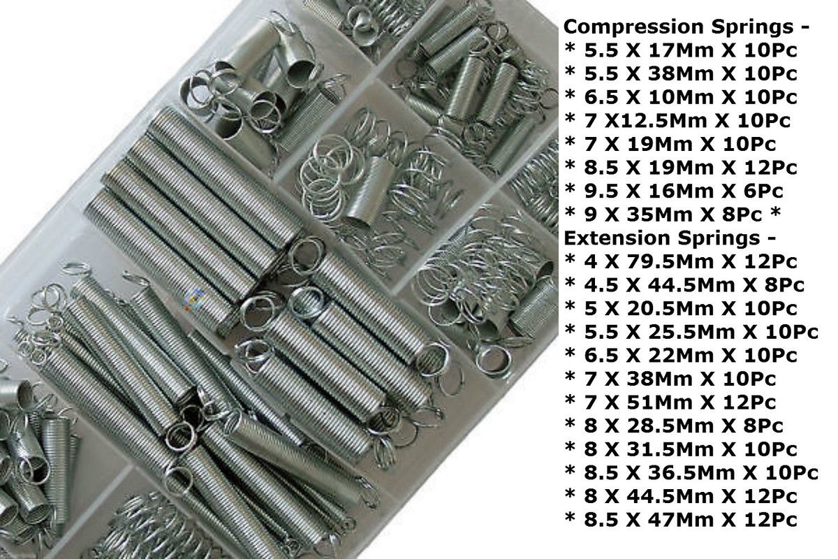 Lot De 200 Ressorts Variés Rolson - Extension, Tension, Compression - Référence R61298 - Neuf