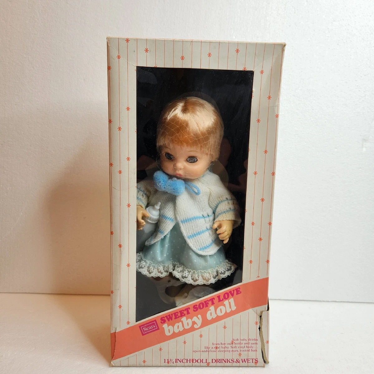Vintage 70s 80 s Sears Roebuck Sweet Soft Love Baby Doll Drinks Wets 11 3 4