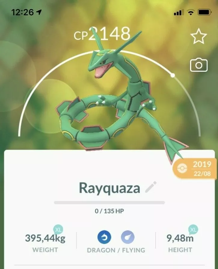 Rayquaza Pokemon Trade Go Lv20 Registered / 30 Day Pokémon Not