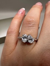 18Ct White Gold 1.00Ct Lab-Grown Diamonds Oval Cut&Pear Ring Lgsl60