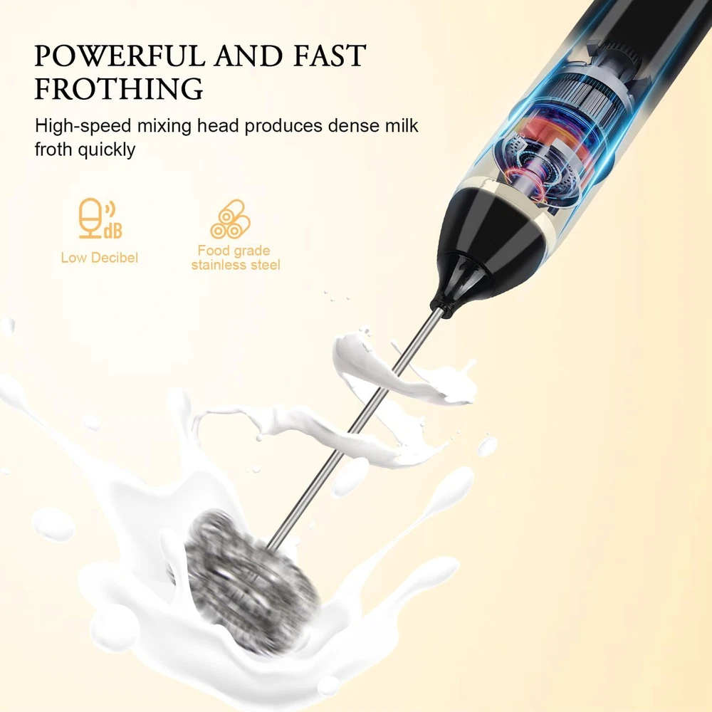 Milk Frother Handheld,USB Rechargeable Electric Foam Wand Maker for Coffee, 3... Milk Frother Handheld,USB Rechargeable Electric Foam Wand Maker for Coffee, 3...