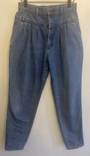 Vintage 80 s Lee High Rise Mom Jeans Womens 28x28 Faded Pleated Blue Tapered Leg