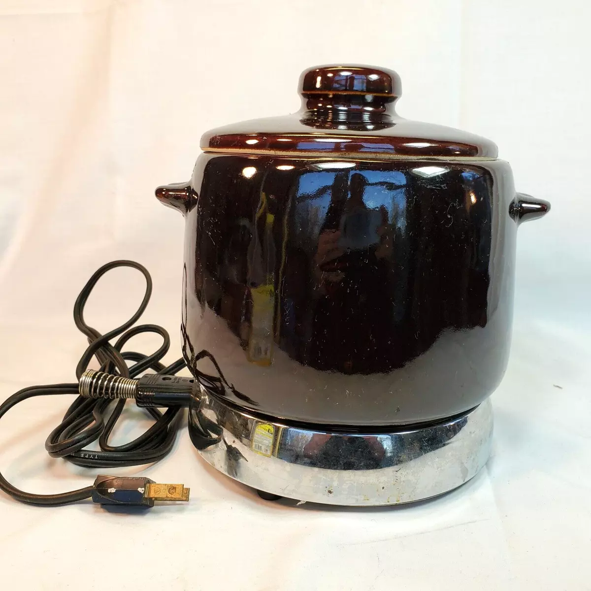 Vintage West Bend Slow Cooker Bean Pot Crockpot MCM Small