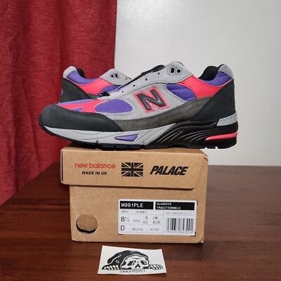 Palace x New Balance 991 Made In Uk Purple Size 8.5 DS | eBay