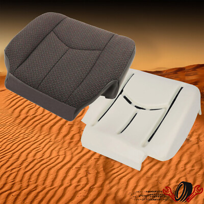 #ad For 03 07 Chevy Silverado Dark Gray Cloth Driver Seat Foam Cushion amp;Bottom Cover $60.33