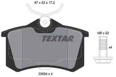 Brake Pad Set, disc brake TEXTAR 2355402  for Audi VW Polo Jetta NOS OEM