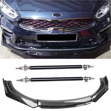 For Kia Forte Carbon Fiber Black Front Bumper Lip Body Kit Spoiler Polyurethane