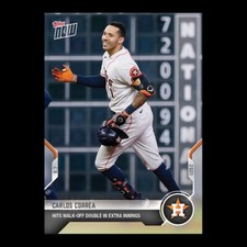2021 TOPPS NOW® # 775 CARLOS CORREA Hits Walk-Off Double Houston Astros