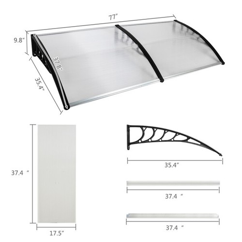 Tenda da sole finestra porta anteriore esterna patio copertura antipioggia grondaia protetta dai raggi UV Stati Uniti - Foto 14 di 28