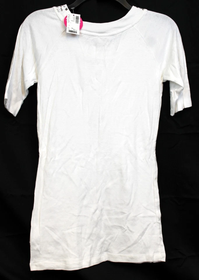 NEW Limited Too Y2K Shirt Sz 18 Casual White Silver Sequin Neckline Long 2000s - Image 3 of 4