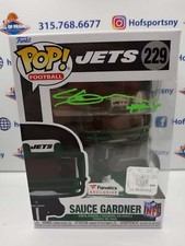 SAUCE GARDNER NY JETS SIGNED FANATICS EXCLUSIVE FUNKO POP! GREEN INK! BECKETT AU