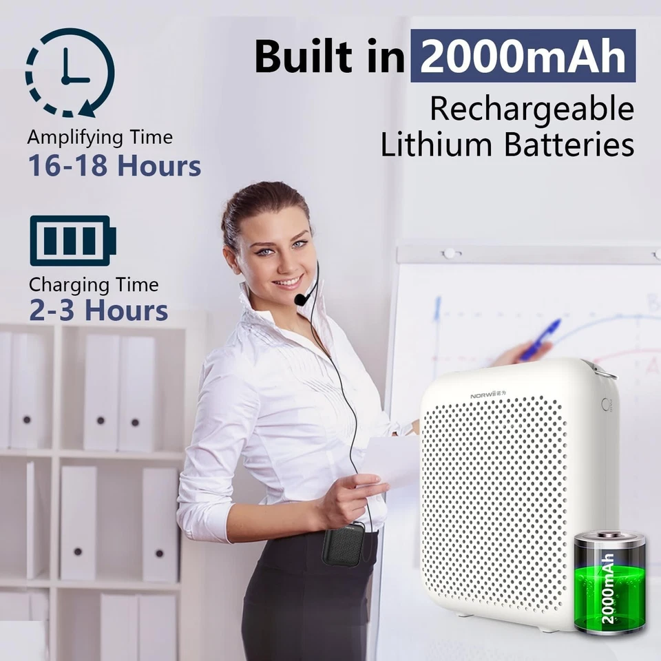 NORWII S358 S368 Tragbar Stimmverstärker Sprachverstärker Lautsprecher Mikrofon - Bild 2 von 4