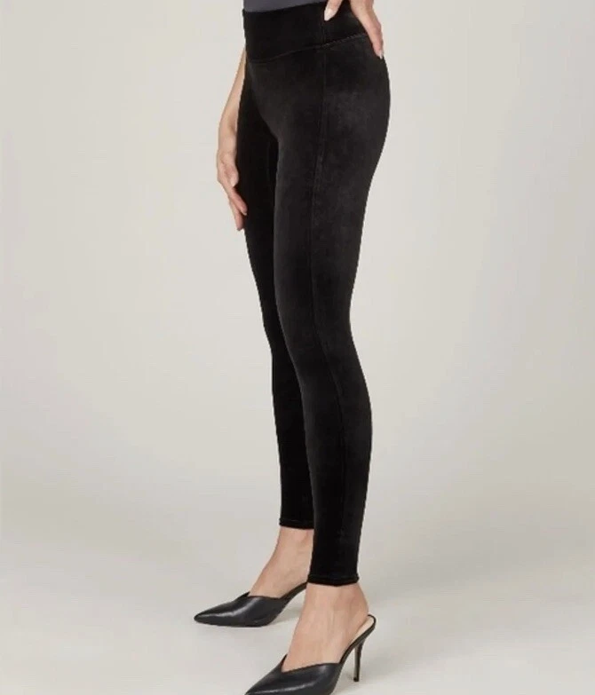 Spanx Shiny Velvet Shaping Size XL High Waisted Womens Leggings In BLack #2070 - Image 2 of 4