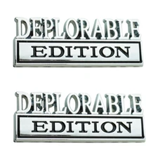 Pair Set Deplorable EDITION emblem 3D Fender Badge Metal Decal Car Truck 