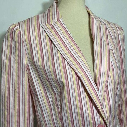 Apostrophe Striped Button Up Blazer Women's Sz 14 - Picture 6 of 12