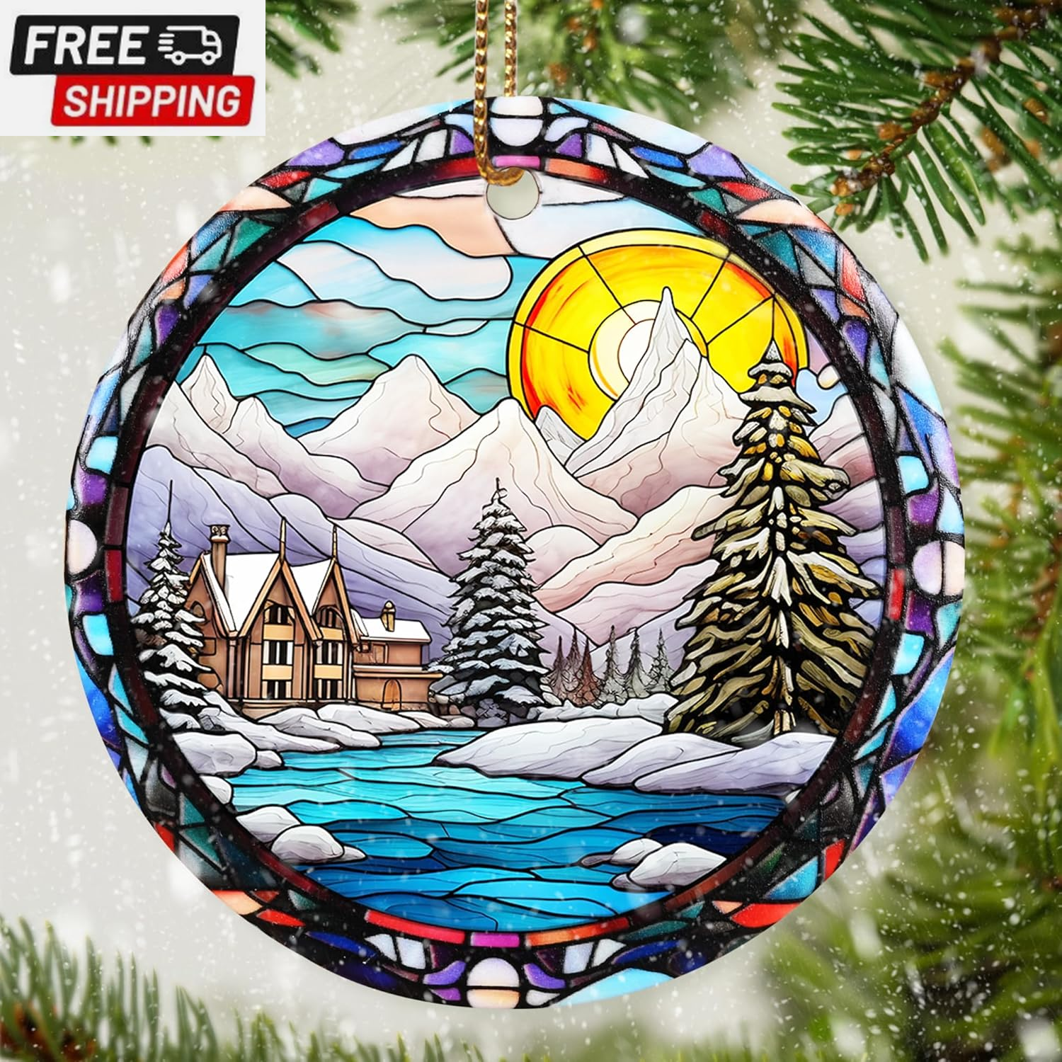 Christmas Ornaments,  Winter Landscape, Winter Sunrise, Christmas Decorations, O