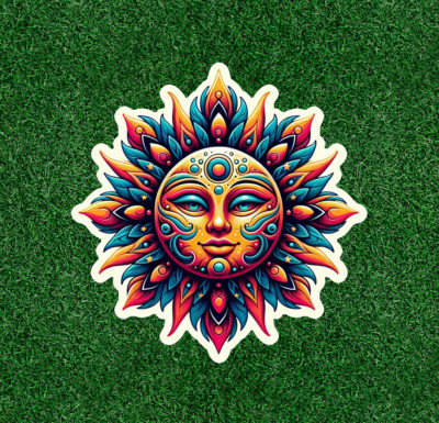 Beautiful Celstial Sun 100% waterproof vinyl sticker decal - many sizes