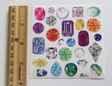 Violette Stickers - GEMS & CRYSTALS- 4x4 Square RETIRED Stickers
