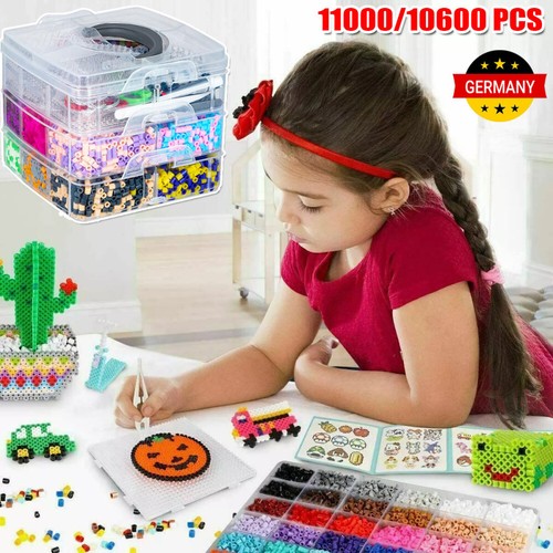 11000 Stück Bügelperlen Set Steckperlen mit Aufbewahrungsbox Bügelperlen Platten - Bild 3 von 35