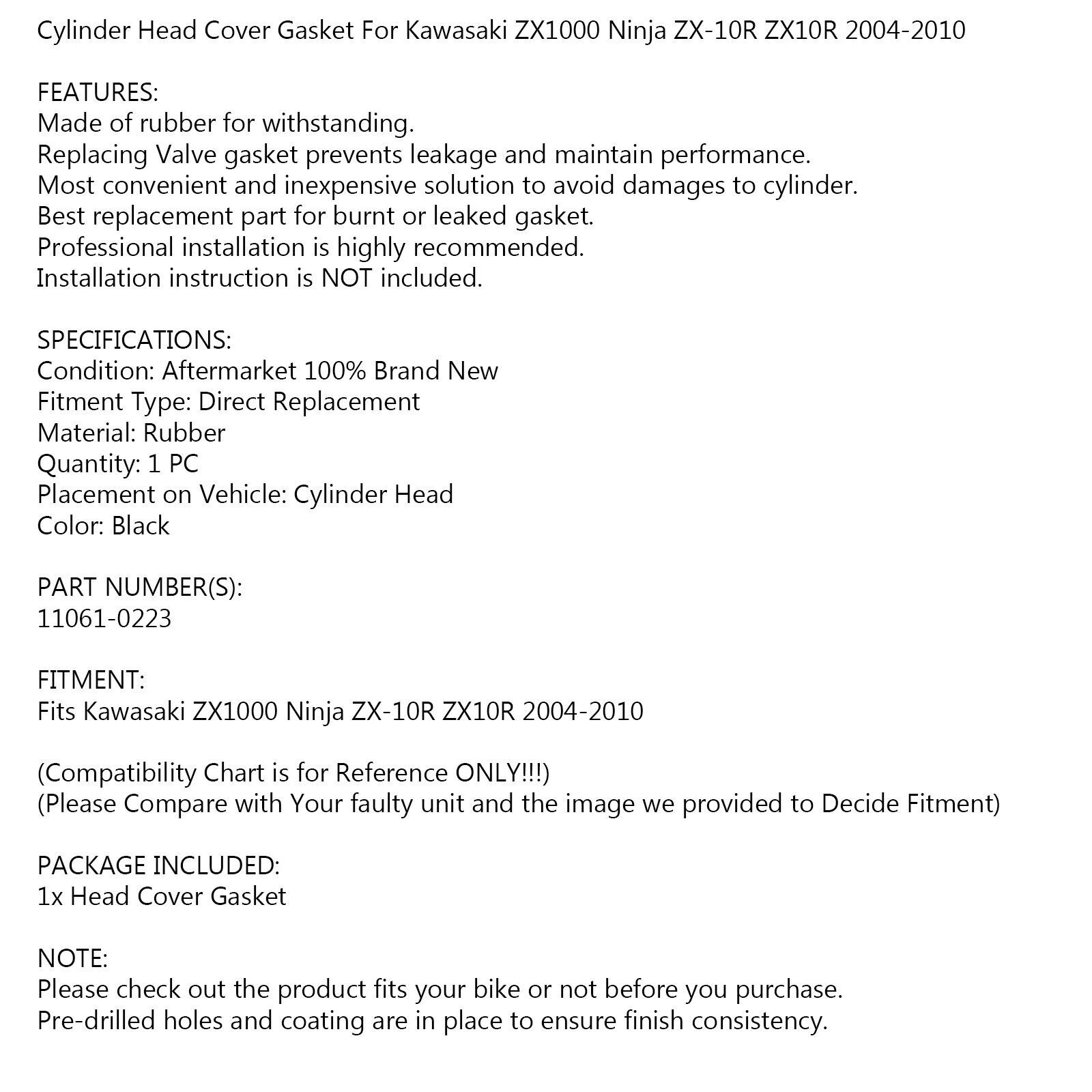 Chevy 350 Valve Covers Cylinde Head Cove Gasket 11061-0223