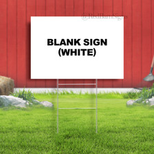 BLANK YARD SIGN WHITE Corrugated Plastic Heavy Duty Yard Sign
