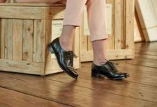 Handmade Women Black Leather Shoes Oxford Lace Up Wingtip Dress Footwear