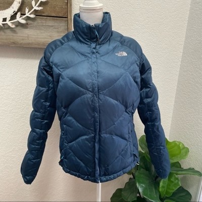 The North Face shiny blue puffer 550 down jacket ski winter snow ladies L