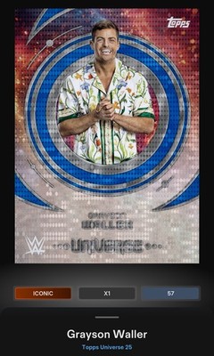 Grayson Waller - Blue Pulse 175cc Iconic - Topps Slam WWE Universe 25